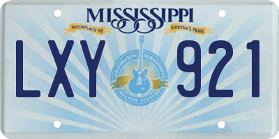 MS license plate LXY921