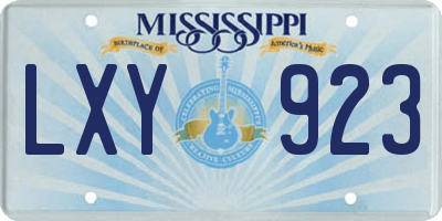 MS license plate LXY923
