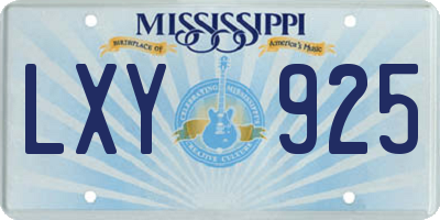 MS license plate LXY925