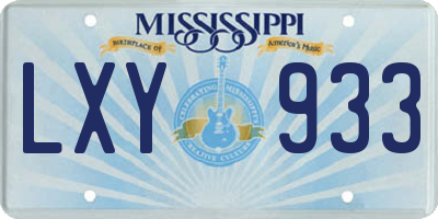 MS license plate LXY933