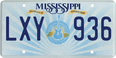 MS license plate LXY936