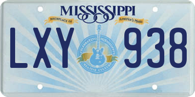 MS license plate LXY938