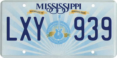 MS license plate LXY939