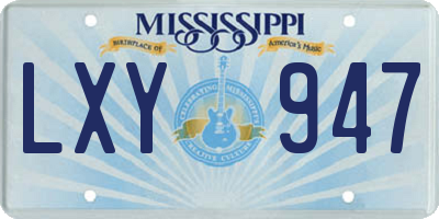 MS license plate LXY947