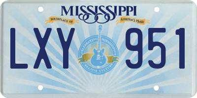 MS license plate LXY951