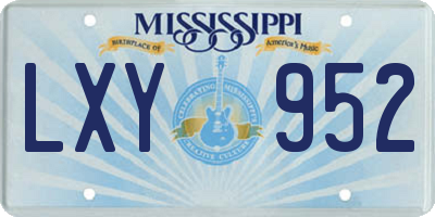 MS license plate LXY952