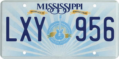 MS license plate LXY956