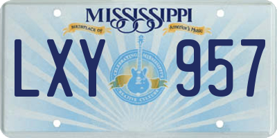 MS license plate LXY957