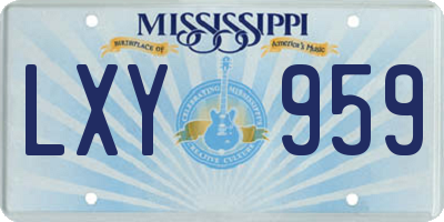 MS license plate LXY959
