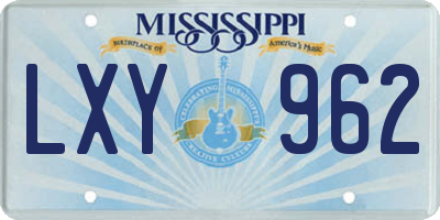 MS license plate LXY962
