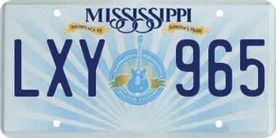 MS license plate LXY965
