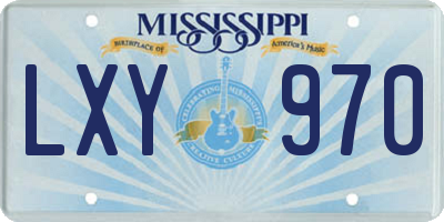MS license plate LXY970