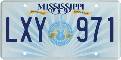 MS license plate LXY971