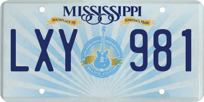 MS license plate LXY981
