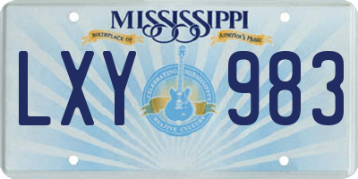 MS license plate LXY983