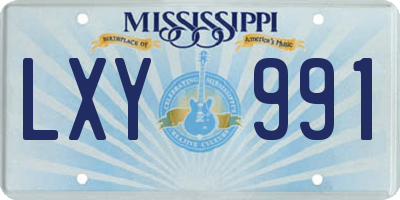 MS license plate LXY991