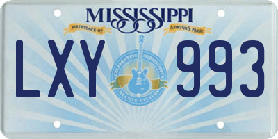 MS license plate LXY993