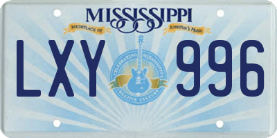 MS license plate LXY996