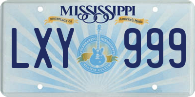 MS license plate LXY999