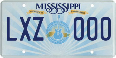 MS license plate LXZ000