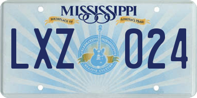 MS license plate LXZ024