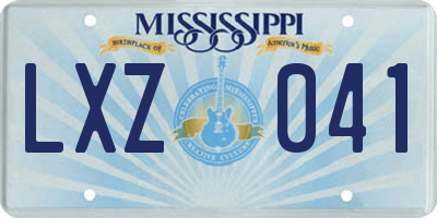 MS license plate LXZ041
