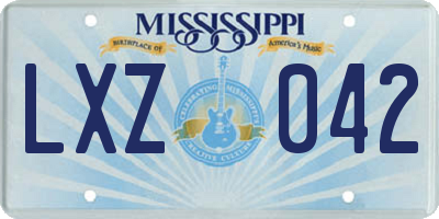 MS license plate LXZ042