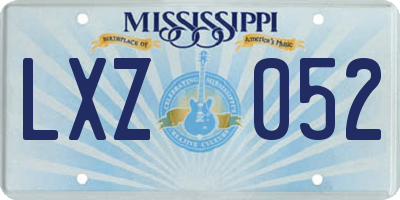 MS license plate LXZ052
