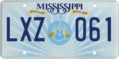 MS license plate LXZ061