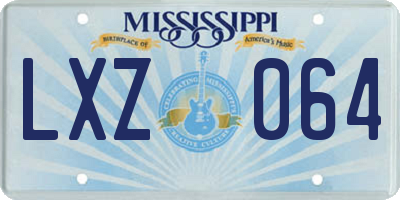 MS license plate LXZ064
