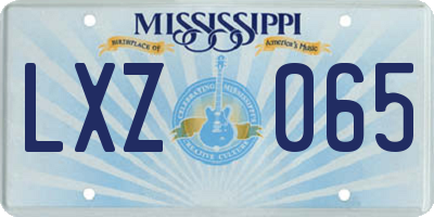 MS license plate LXZ065