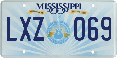 MS license plate LXZ069