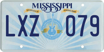 MS license plate LXZ079