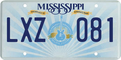 MS license plate LXZ081