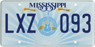 MS license plate LXZ093