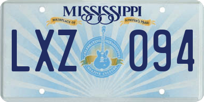 MS license plate LXZ094