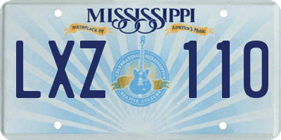 MS license plate LXZ110