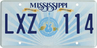 MS license plate LXZ114