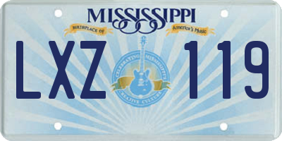 MS license plate LXZ119