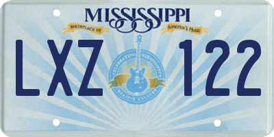 MS license plate LXZ122