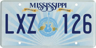 MS license plate LXZ126
