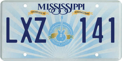 MS license plate LXZ141