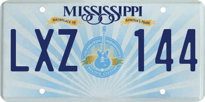 MS license plate LXZ144