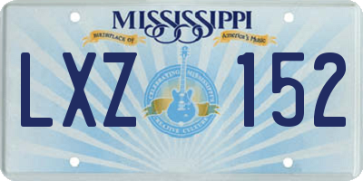 MS license plate LXZ152