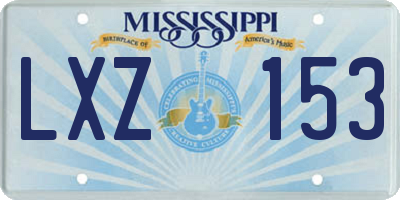 MS license plate LXZ153