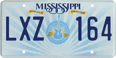 MS license plate LXZ164