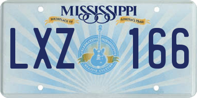 MS license plate LXZ166