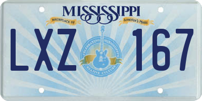 MS license plate LXZ167