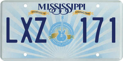 MS license plate LXZ171