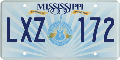 MS license plate LXZ172